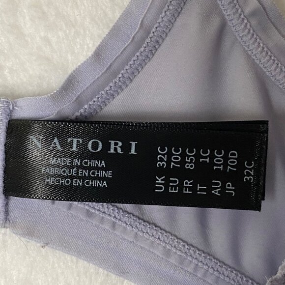 Natori Women Lavender Purple Lace Detail Hidden Glamour Luxury T-Shirt Bra 32C - Picture 4 of 6